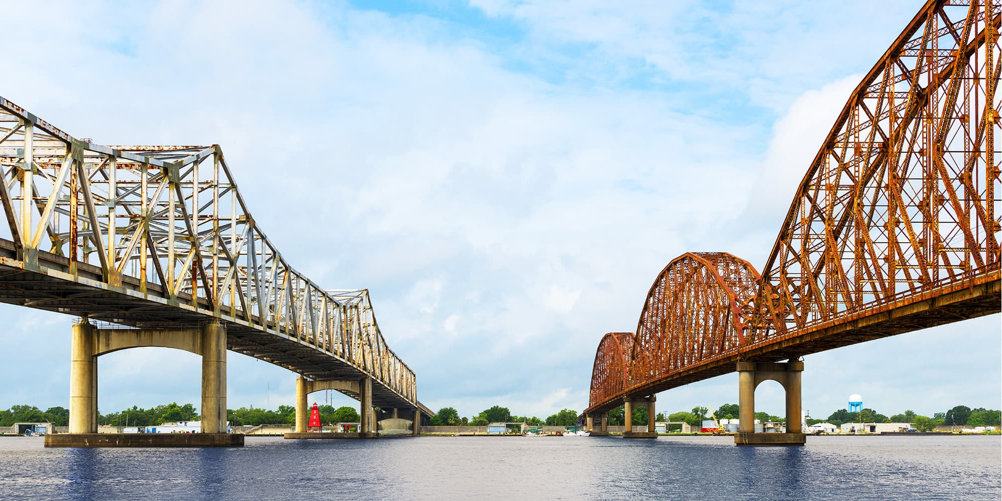 Morgan City bridges over the Atchafalaya River