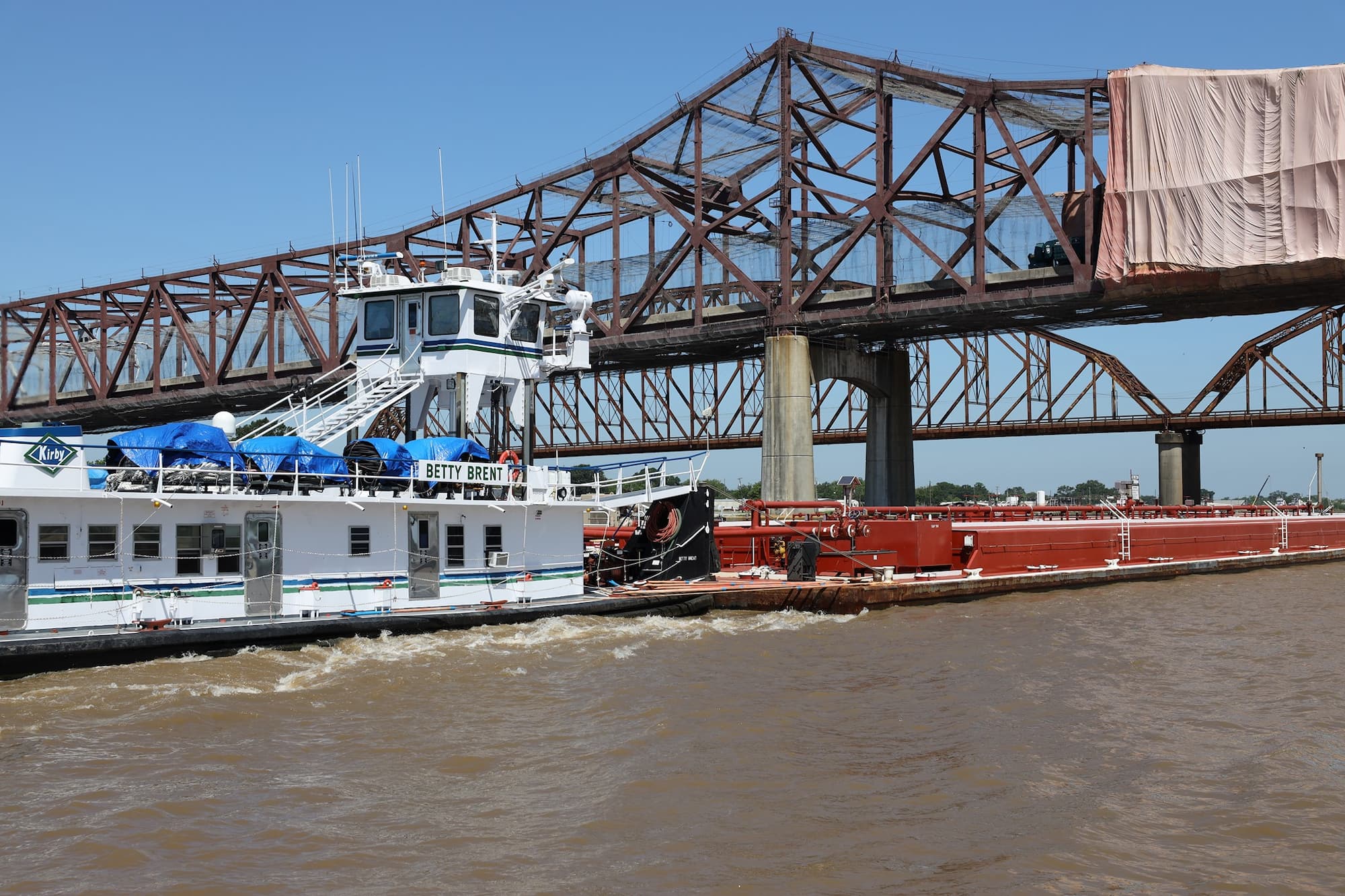 Tug pushing a barge on the Atchafalaya River